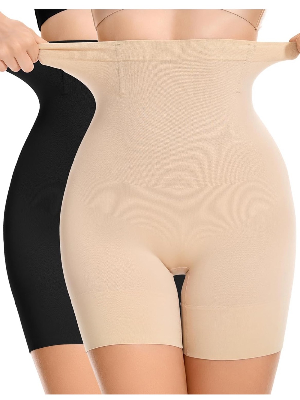 Amazon High-Waist Shaping Boyshorts - Beige & Black (2-Pack)